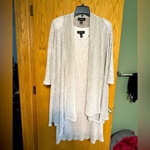 Two part party dress. Silver and shimmery